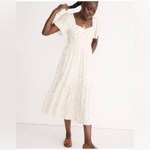 Madewell Flutter-Sleeve Tiered Maxi Dress in Folkmagic Floral